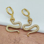 Brinco de argola serpente microzircônias dourado